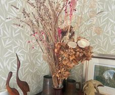 dried flowers with vase