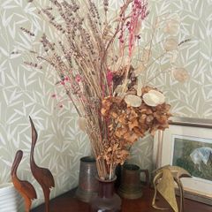 dried flowers with vase