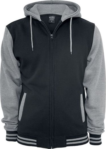 Urban Classic 2 Tone XXL Grey/Black Hooded Varsity Jacket (Brand New)