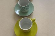 Espresso coffee cups &amp; saucers x 3