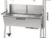 25W W Baffle 132LBS Electric Roaster Grill 2 in 1 BBQ Rotisserie Grill W/ Lockable Wheels for Roasting Sheep, Turkey, Beef, Fish