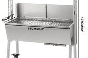25W W Baffle 132LBS Electric Roaster Grill 2 in 1 BBQ Rotisserie Grill W/ Lockable Wheels for Roasting Sheep, Turkey, Beef, Fish