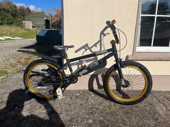 Kids black BMX bike