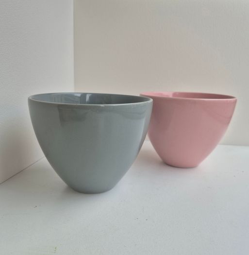 Pair of Large Deep Ceramic Salad or Noodle Bowls