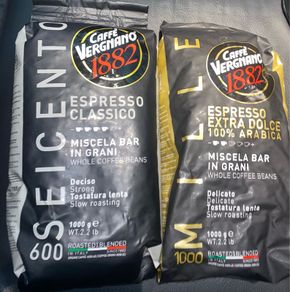 Cafe Vergnano espresso whole coffee beans 1000 g bags