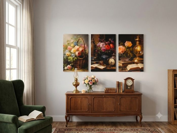 3 framed printed canvas 35x55cm each photo