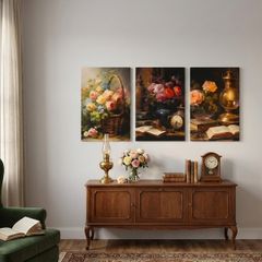 3 framed printed canvas 35x55cm each photo
