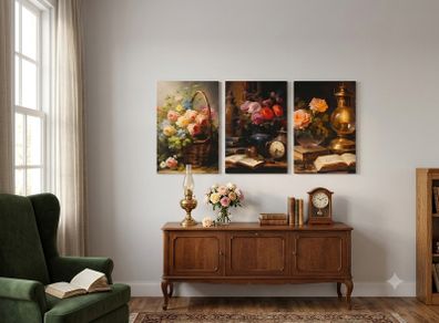 3 framed printed canvas 35x55cm each photo