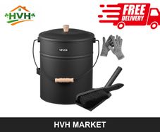 4-Gallon Fireplace Ash Bucket Set