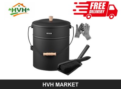 4-Gallon Fireplace Ash Bucket Set