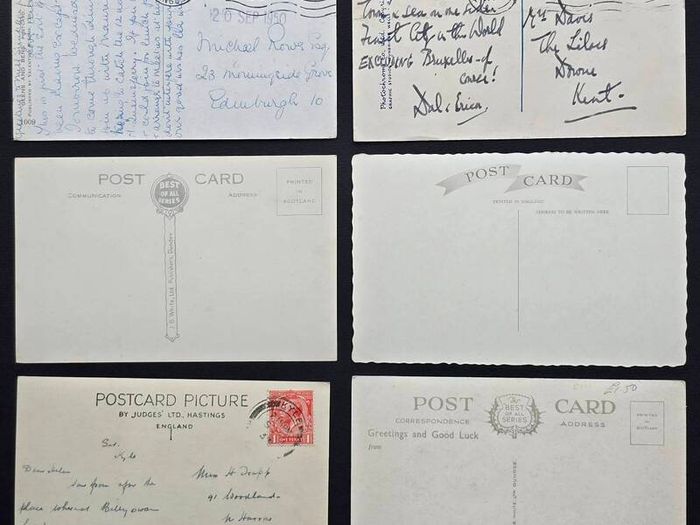 6 Vintage Scotland Postcards Edinburgh Highlands Tartan Pipes Scenic Views c1900 1950