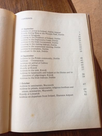 1st Ed 1979 Pope in Ireland Addresses and Homilies