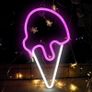 DISCOUNT CODE IN DESCRIPTION Neon Ice Cream Light Neon Ice Cream Sign Neon Wall Lights 3 AA Battery/USB Operated Pink Neon Signs Neon Signs for Wall LED Neon Lights for Bedroom Neon Light Signs Neon Strip Lights for Gift Image 2