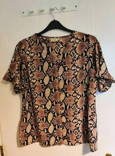 Statement Snakeskin Blouse Pluss Collection, Size 2XL