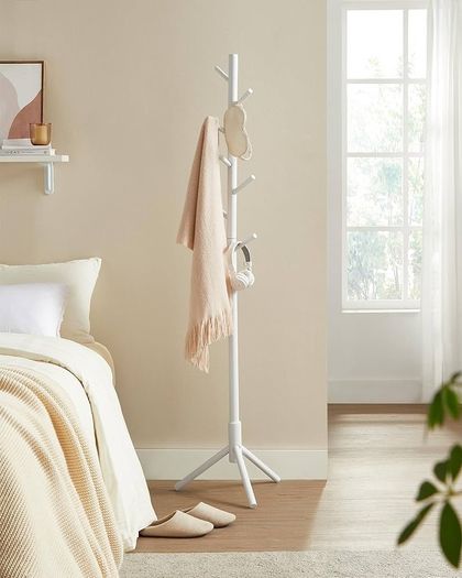 NEW SALE | Standing Coat Rack, Solid Wood Coat Rack, Tree-Shaped Coat Rack with 8 Hooks, 3 Height Options