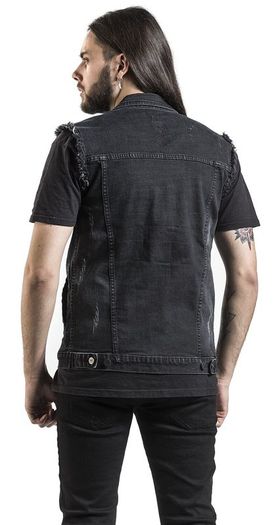 Black Premium Denim Waistcoat in Size 5XL (Brand New & Unopened)