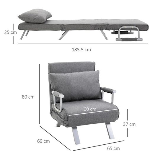 3 in 1 Sofa Bed Sleeper Chair with Armrest