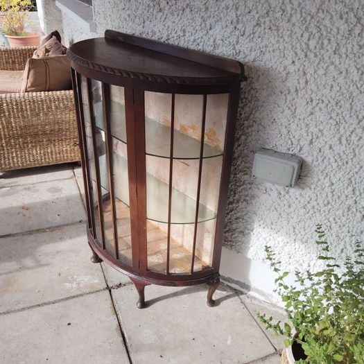 Vintage Bowfronted Display Cabinet