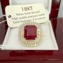 Ruby African Ruby & Moissanite Cluster Ring Image 3