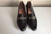 Garten Ladies Black and silver Leather upper and Lined Court shoes Eu 40 Uk 6.5