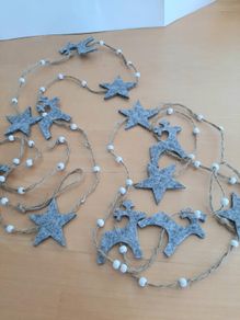 2026 Grey felt reindeer pendants
