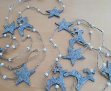 2026 Grey felt reindeer pendants