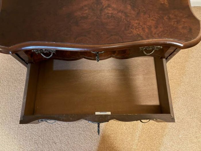 Vintage two-drawer chest with brass handles