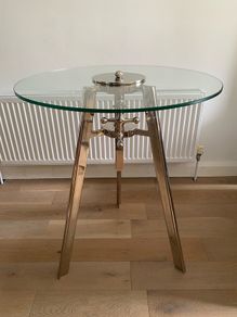 Metal and Glass Table (adjustable height)