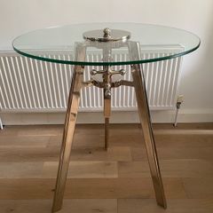 Metal and Glass Table (adjustable height)