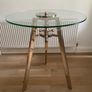 Metal and Glass Crank Table + Cooper Swivel Counter Stools Image 2