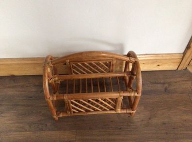 Bamboo Cane vintage 70s Magazine rack