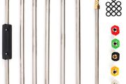 Gutter Cleaning Tool Pressure Washer Extension Wand Set, 4000 PSI High Pressure Washer Gun Extension Rod, Roof Cleaner Lance with 5 Pcs Nozzle Tips, 1/4 Inch Quick Connect, 10 Pcs Rubber Ring