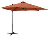 Cantilever Umbrella with Pole and LED Lights Terracotta 300 cm