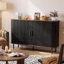Sideboard Cabinet, Buffet Storage Cabinet, Kitchen Cupboard with Tambour Sliding Door, Storage Unit for Living Room Home Dinning Room Modern,Black Image 7