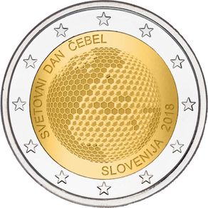 Slovenia 2 Euro Commemorative Coin 2018 - World Bee Day. UNCIRCULATED.