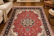 Fine Persian Tabriz Wool and Silk Hand Knotted Rug Carpet