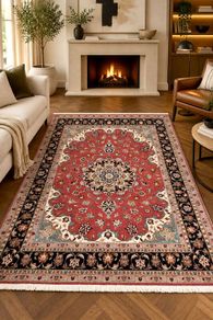 Fine Persian Tabriz Wool and Silk Hand Knotted Rug Carpet