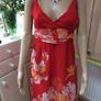 Brand new chiffon beautiful red/orange designer Jasper Conran patterned maxi dress size UK18 EU46 Postage included Image 2