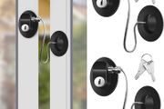 2 PCS Fridge Locks Cupboard Locks for Children, Child Locks for Children with Keys, Black Child Safety Cupboard Locks, Baby Door Safety Locks with Sturdy Wire Rope for Household and Office