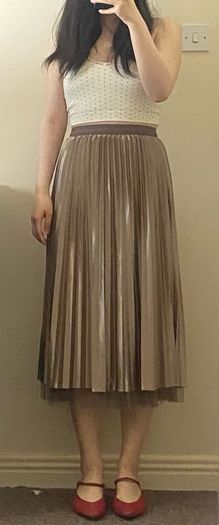 Pleated skirt can be worn from both side
