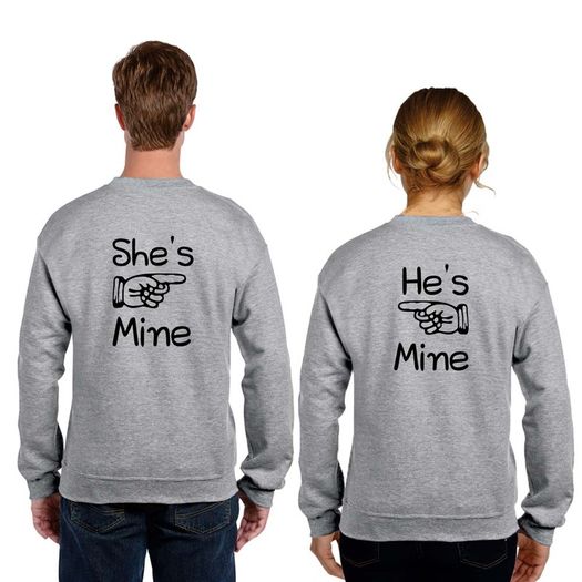 He and She is mine Couple Sweatshirts (set) great wedding gift present