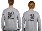 He and She is mine Couple Sweatshirts (set) great wedding gift present