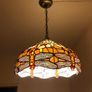 Set of 3 Tiffany Style Dragonfly Ceiling Lights 40cm Image 2