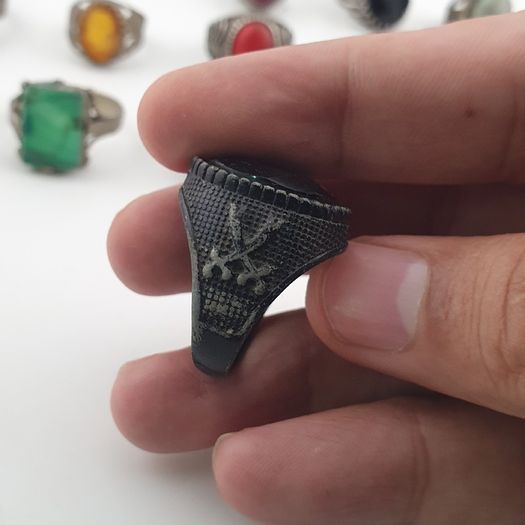 15 Boho Antique Rings Mixed Brass, Glass & Stone Designs