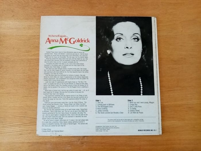 Anna McGoldrick. It's Herself Again... 1978 Irish Pressing. Bonus Records. LP. Vinyl. Record. Album.