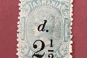 Tasmania 1891 2.5d on 9d Pale Blue Sg.169