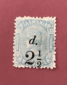 Tasmania 1891 2.5d on 9d Pale Blue Sg.169