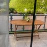 Foldable Acacia Wood Garden Table with Parasol Hole 160cm Weather Resistant Image 5