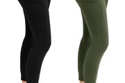 2 Pack Gym Leggings for Women High Waist Opaque Leggings with Pockets for Workout Sport Yoga Running