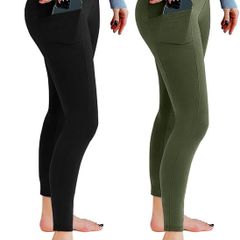 2 Pack Gym Leggings for Women High Waist Opaque Leggings with Pockets for Workout Sport Yoga Running